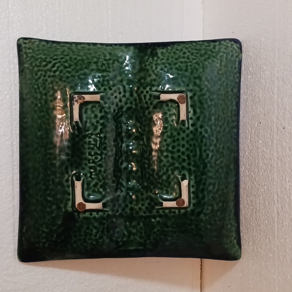 Vintage Blue Deco Ashtray - Picture 2 of 9